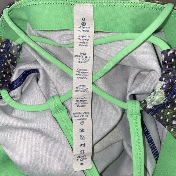 Lululemon Women’s Dancing Warrior Tank Top Green Watercolor Floral Size 8 M - Picture 4 of 10